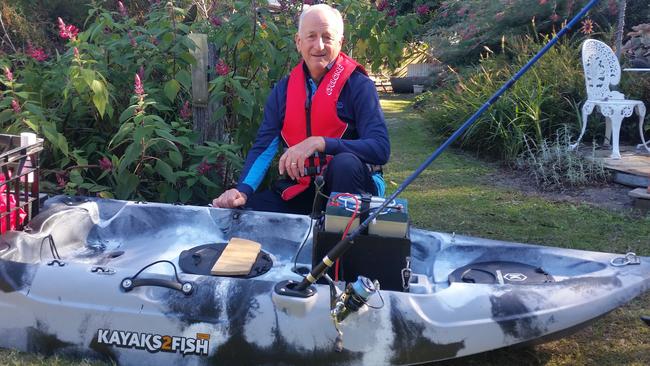 LIFE JACKET: David Wycherley spent 1.5 hours in the freezing water after his kayak overturned in Lake Wivenhoe on Monday, June 1.