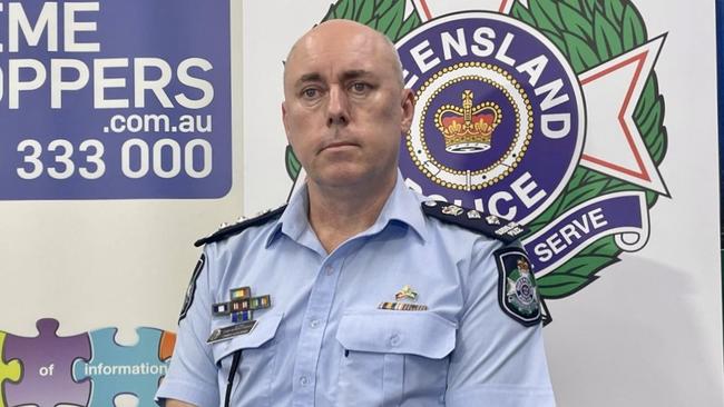 Acting Chief Superintendent Chris Hodgman addresses the media on Operation Dryandra and youth crime in Cairns and the greater region. Picture by Peter Carruthers.