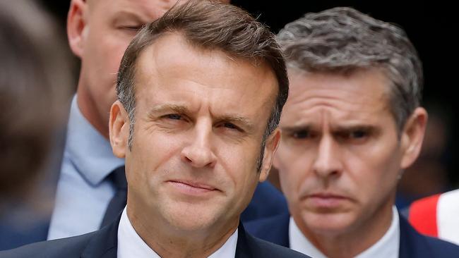 Macron is yet to speak in public about the projections. Picture: Ludovic Mairn/AFP