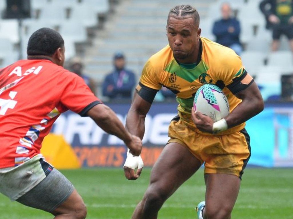 Jack Rampton of Jamaica in the Rugby World Cup Sevens Quarter Finals match against Tonga in 2022. Picture: Getty Images