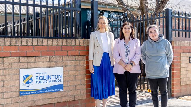 Cancer survivor Teagan Ferguson with Little Wings CEO Clare Pearson (far left) and Little Wings chief operating officer Katie McIntyre.