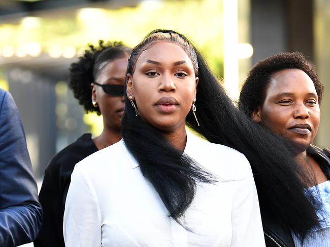 Olivia Winnie Muranga leaves the Magistrates Court in Brisbane. Picture: NCA NewsWire / Dan Peled