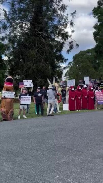 Protesters crash LNP’s convention in Ipswich