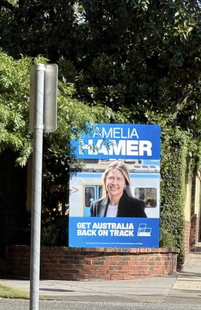 Lindsay Fox’s billboard for Amelia Hamer