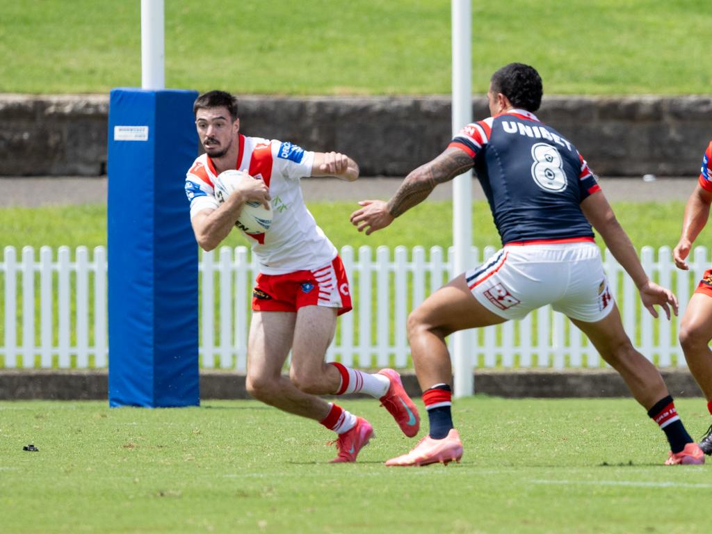 Cody Ramsey goes for a run in his return match. Picture: Joel Beaton Dragons Digital