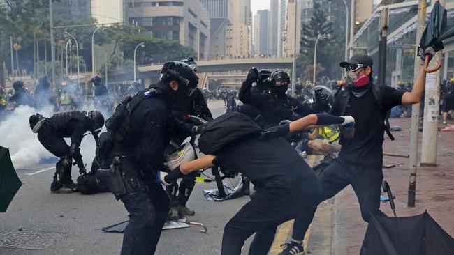 Riot police in Hong Kong have had violent clashes with protesters this past weekend.