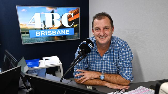 4BC radio host Neil Breen is leaving his Brisbane Live show after “three tough years”. in the recording studio in Cannon Hill, Brisbane. pic Lyndon Mechielsen/Courier Mail