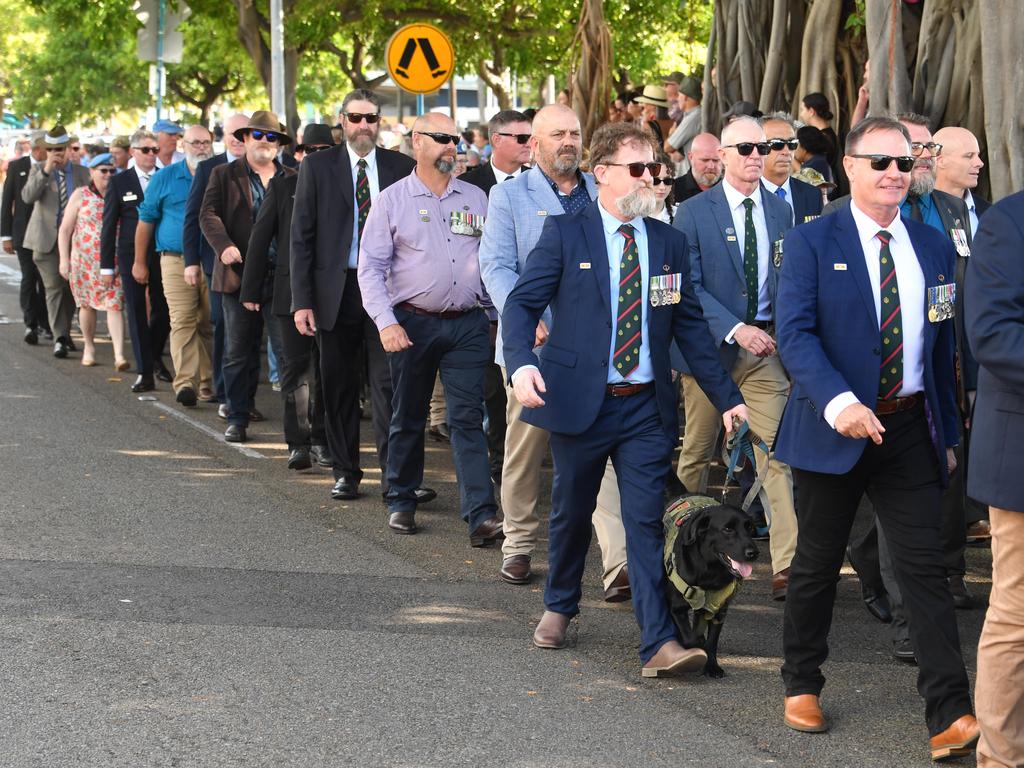Anzac Day 2025. Strand parade in Townsville. Rwandan veterans. Picture: Evan Morgan