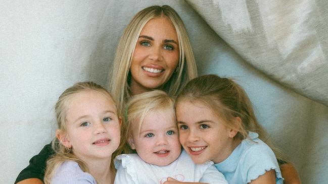 Mikayla Crisp with three daughters Lilah, Sloane and Murphy