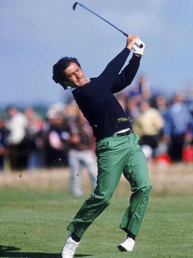 Seve Ballesteros in swashbuckling pose during the 1988 Open Championship at Royal Lytham, which he went on to win. Picture: Dave Cannon/Allsport