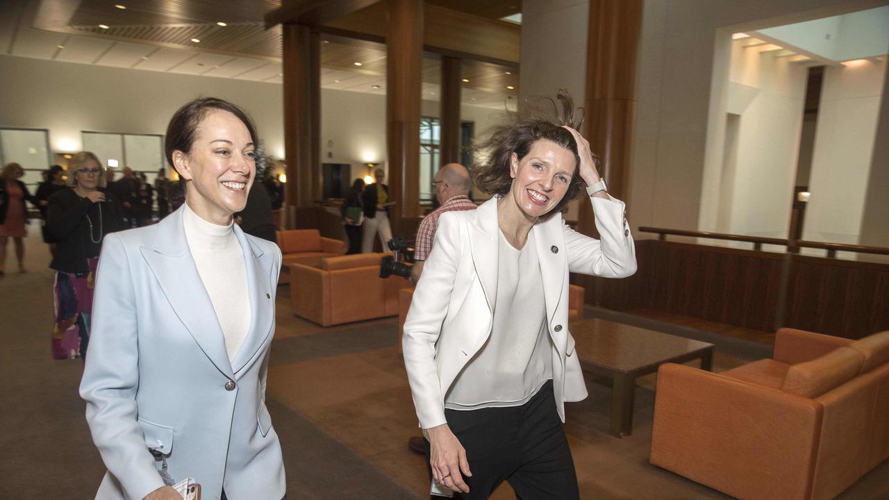 Teal independents Sophie Scamps and Allegra Spender are selling Australians a green energy dream that, in reality, is nothing more than an expensive illusion. Picture: NCA NewsWire / Gary Ramage