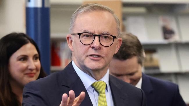 Labor leader Anthony Albanese in the seat of Chisholm in Victoria on Wednesday. Picture: Liam Kidston