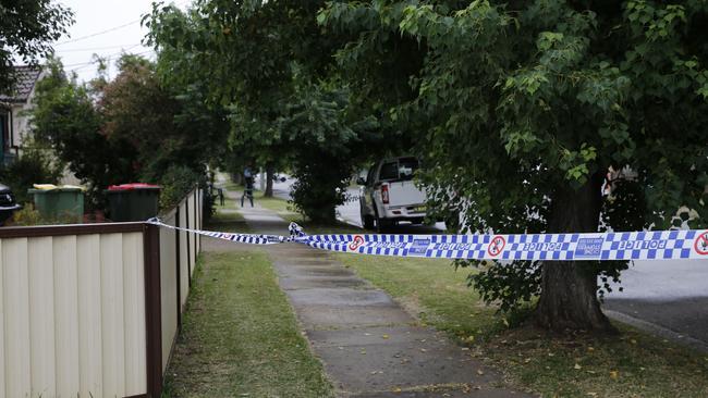 Police at Francis Street in Fairfield on Saturday. 