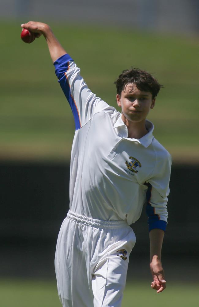 Archer Tallon. AIC First XI cricket between Iona College and Marist Ashgrove. Photos by Stephen Archer