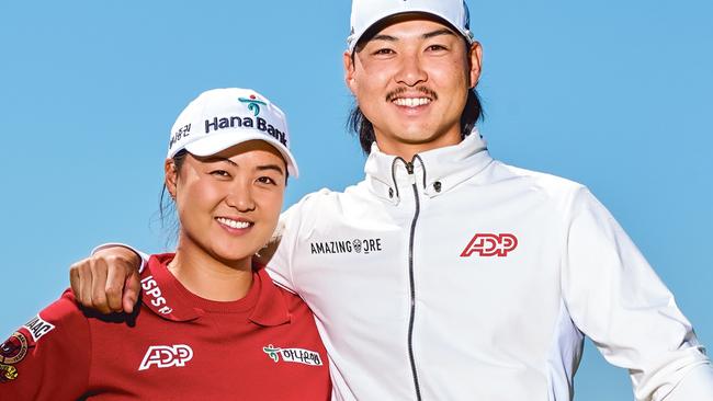 EMBARGO FOR TWAM 04 NOV 2023. FEE MAY APPLY. Sibling Golfers Minjee and Min Woo Lee in Perth. Stef King/TWAM