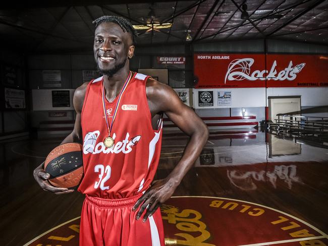 North Adelaide's US import Alex Starling won this year's Woolacott Medal for the men's Premier League basketball best and fairest. 24th July 2018 picture AAP ROY VANDERVEGT