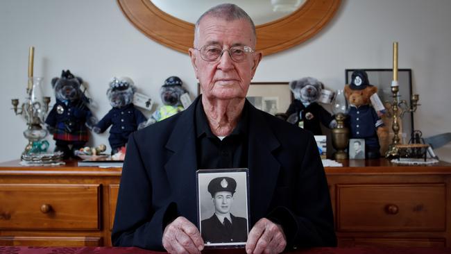 Ryan holds a photo of his younger self at his home in Mildura. Picture: News Corp