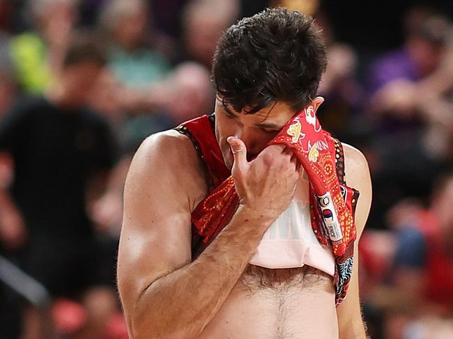 Todd Blanchfield reacts during the round six NBL loss to the Sydney Kings. Picture: Getty Images