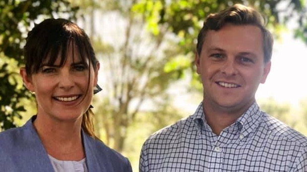 Former federal Liberal MP Lucy Wicks and her ex-staffer Taylor Martin in 2019.