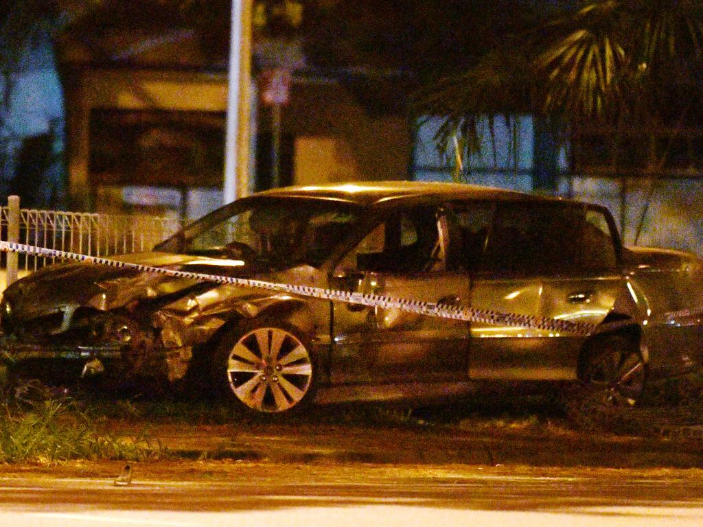 One of the vehicles involved in the fatal crash on Ross River Road, Kirwan. Picture: Alix Sweeney