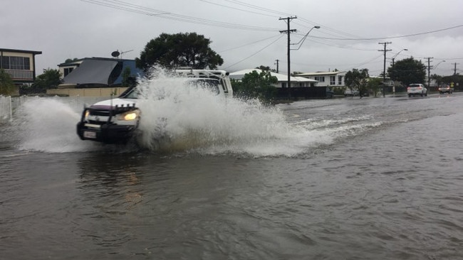 Water over the roads in Currajong after a storm on Thursday morning. Picture: Evan Morgan