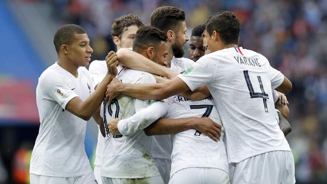 France's players celebrate.