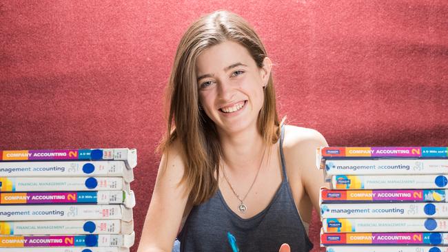 Jessica Whitton is studying accounting at TAFE SA Adelaide. Picture: Matt Loxton