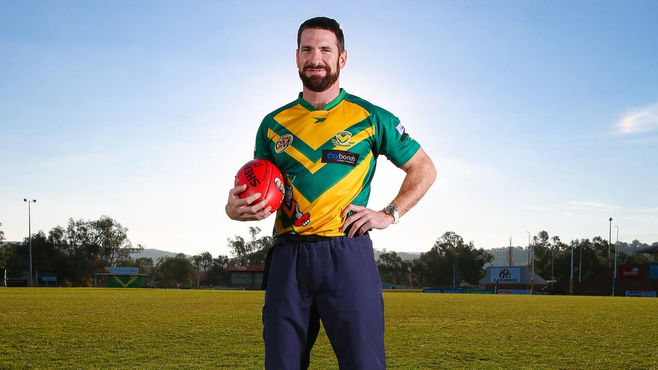 AFL premiership player Jason Akermanis coached at the North Albury Football Club. Picture: Simon Dallinger