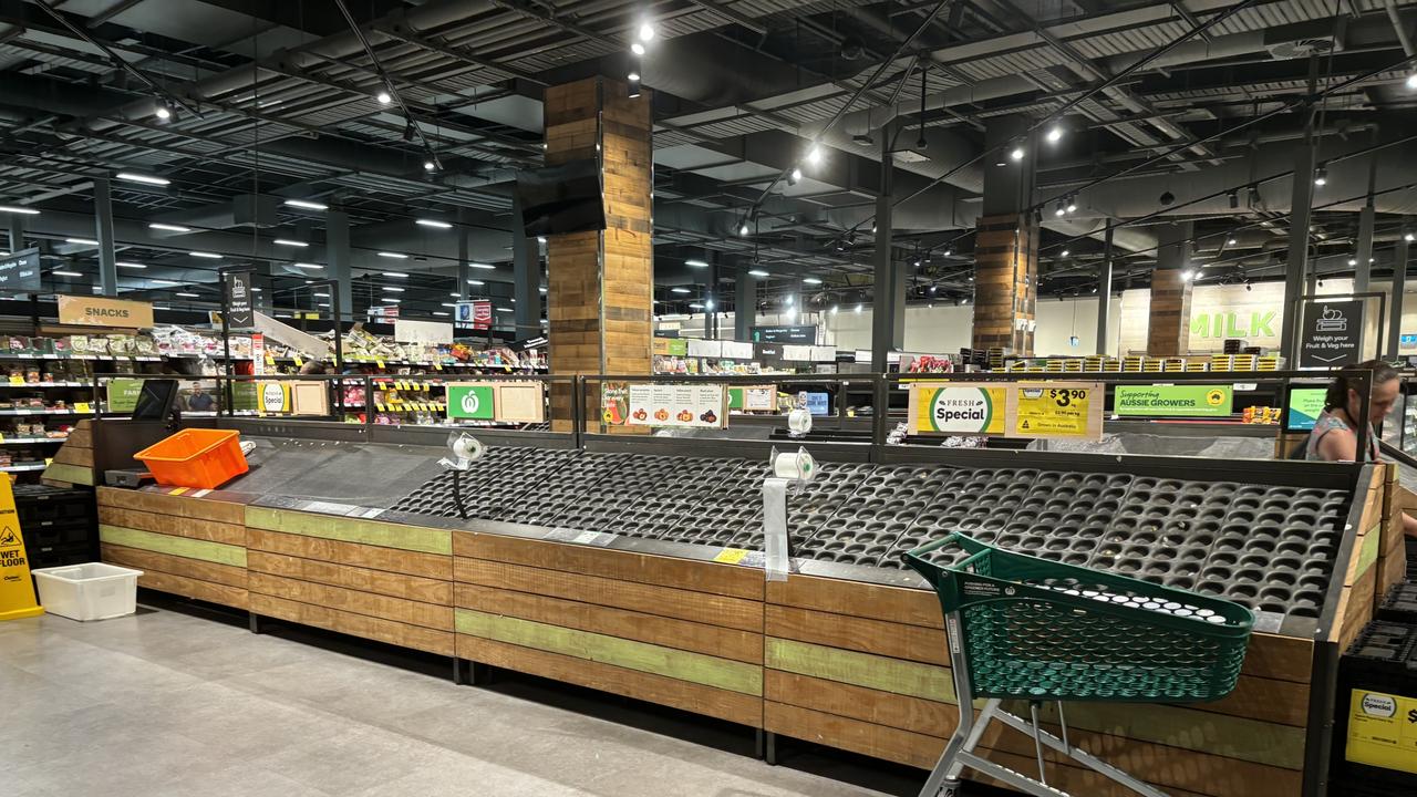 Woolworths stores across Cairns have been left bare from the transport delays. Photo: Dylan Nicholson