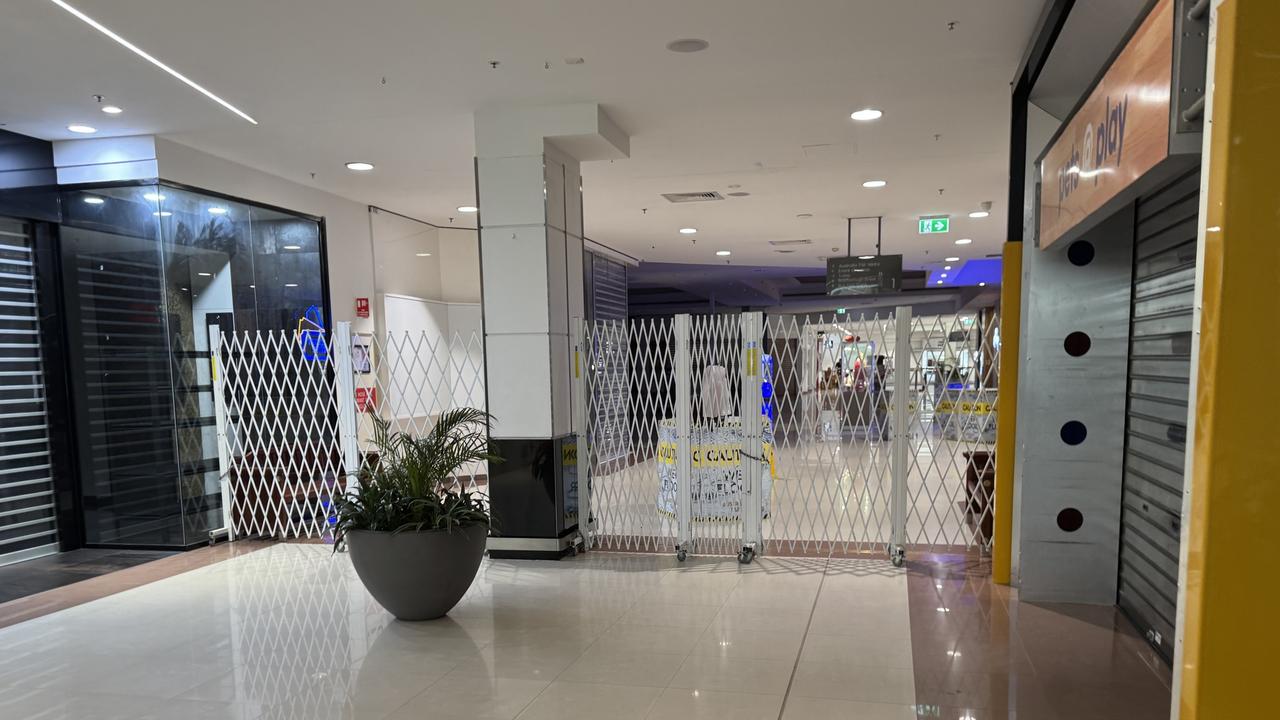 The section of Australia Fair Shopping Centre in Southport on the Gold Coast where a fire broke out on Monday, March 10, 2025. Picture: Andrew Potts