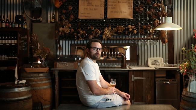 Topher Boehm - Brewer and co-founder of Wildflower Brewing and Blending in Marrickville. Picture: John Feder