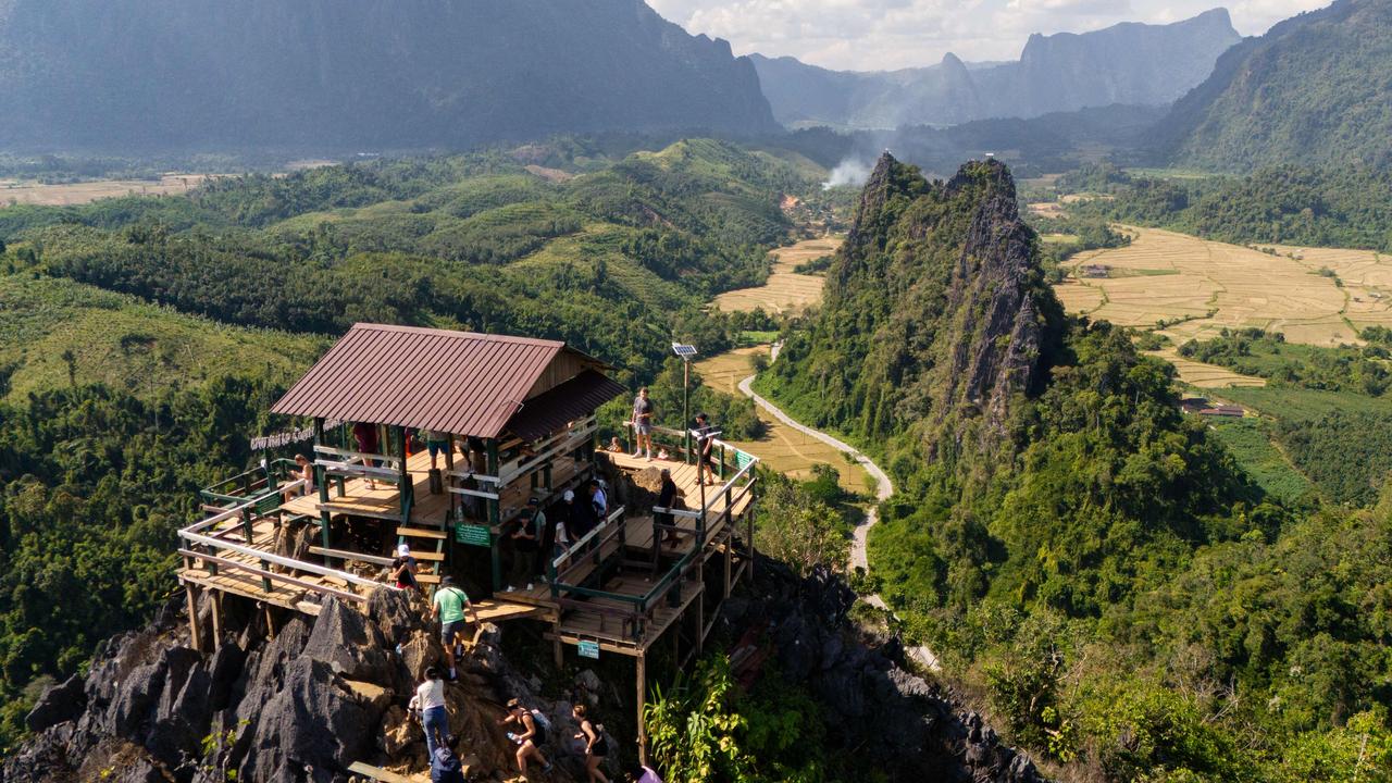 Vang Vieng is a popular holiday spot for backpackers. Picture: AFP