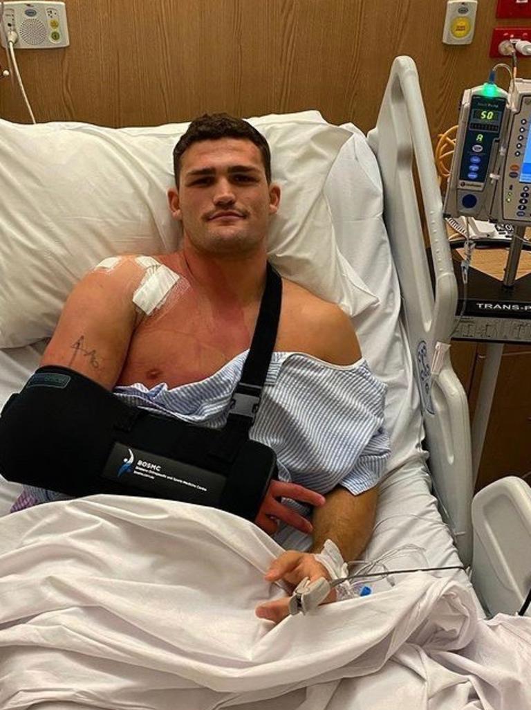 Nathan Cleary was forced to undergo shoulder surgery after helping Penrith to a premiership. Picture: Instagram.