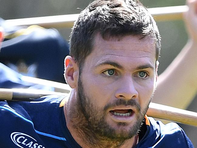 Anthony Don during a Gold Coast Titans training session at Piggabeen in northern New South Wales, Tuesday, April 24, 2018. The Titans play the Sharks in their Round 8 match on Saturday. (AAP Image/Dave Hunt) NO ARCHIVING