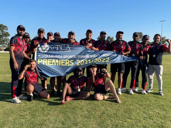 Haig Fawkner celebrates its VTCA premiership.