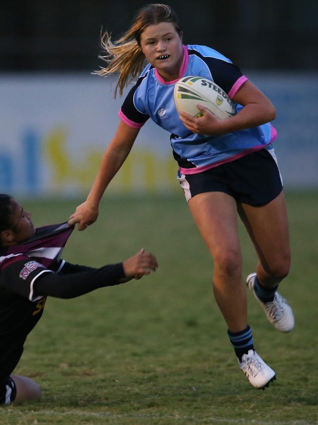 Marymount’s Lily Kolc brushes off the defence. Picture Glenn Hampson