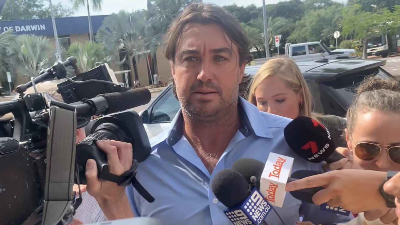 Outback Wrangler star Matt Wright, 43, arrives at Darwin Local Court on Wednesday, November 30, 2022. Picture: Sierra Haigh