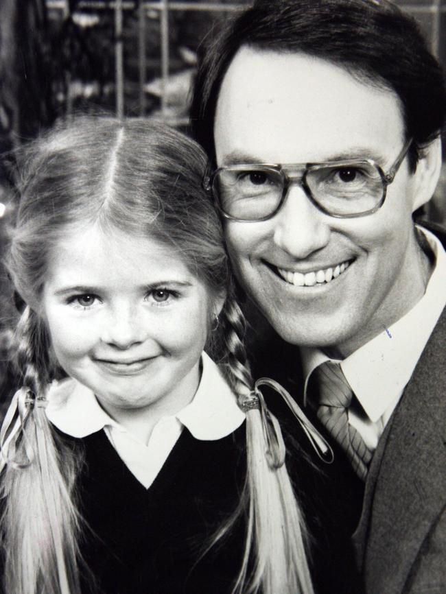 Robert Hughes on set with his on-screen daughter, played by Sarah Monahan.