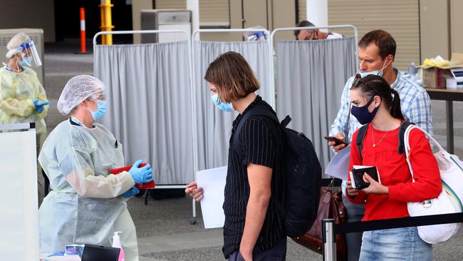 Passengers were getting tested at Avalon. picture: Glenn Ferguson