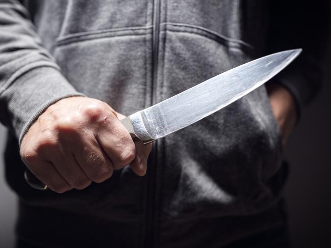 Townsville generic criminal with knife weapon threatening to stab