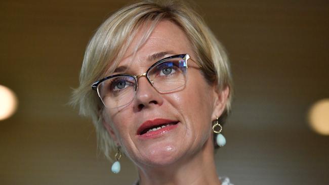 Independent Member for Warringah Zali Steggall at a press conference at Parliament House in Canberra, Monday, February 10, 2020, at the launch of her climate change bill. Picture: Mick Tsikas.