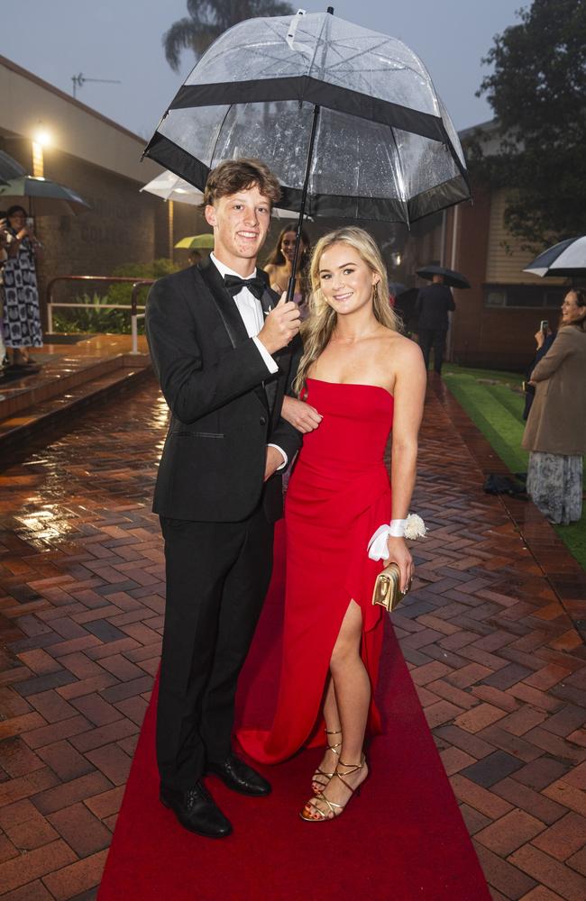 Lachlan McGrath partners Chelsea Gladwin at Fairholme College formal, Wednesday, March 27, 2024. Picture: Kevin Farmer