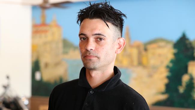 Zac Saimoun, 33, head chef and manager of Nicolinis, who saw the stabbing outside IGA, Paradise Towers, Gold Coast. Photographer: Liam Kidston.