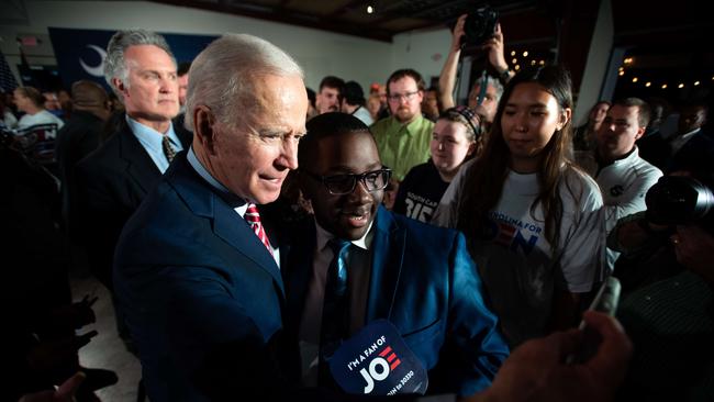 Joe Biden campaigns in Columbia, South Carolina, last week. Picture: AFP