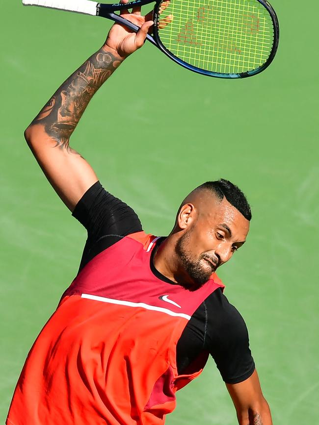 Has form: Australia’s Nick Kyrgios is a known hothead when things don’t go his way.