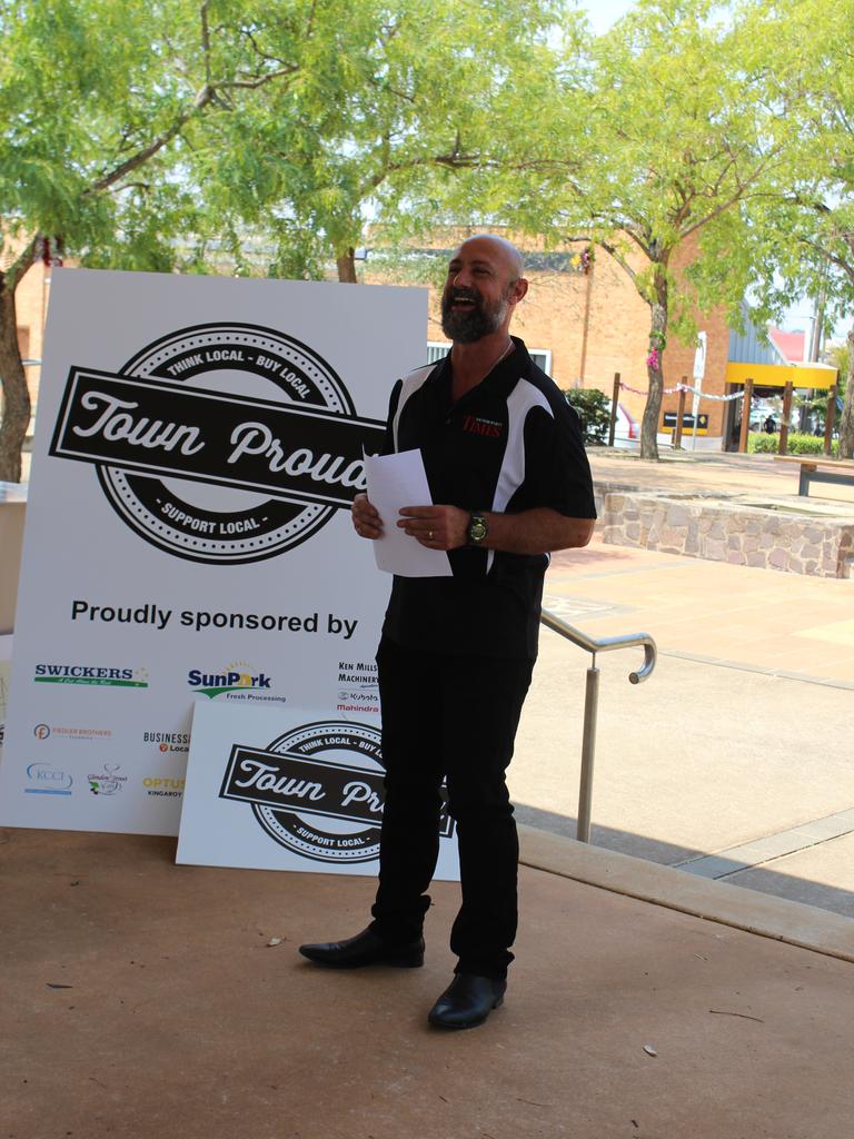 South Burnett Times General Manager Daniel Pelcl at the cheque presentation for Town Proud 2019.