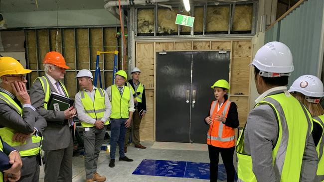 Inspections of the extensions at Ipswich Hospital. Picture: West Moreton Health