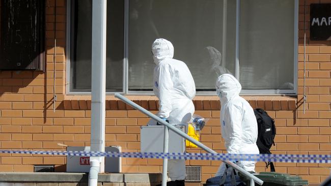 Forensic police at Ramadan’s home in Sydenham where her body was discovered. Picture: Andrew Henshaw