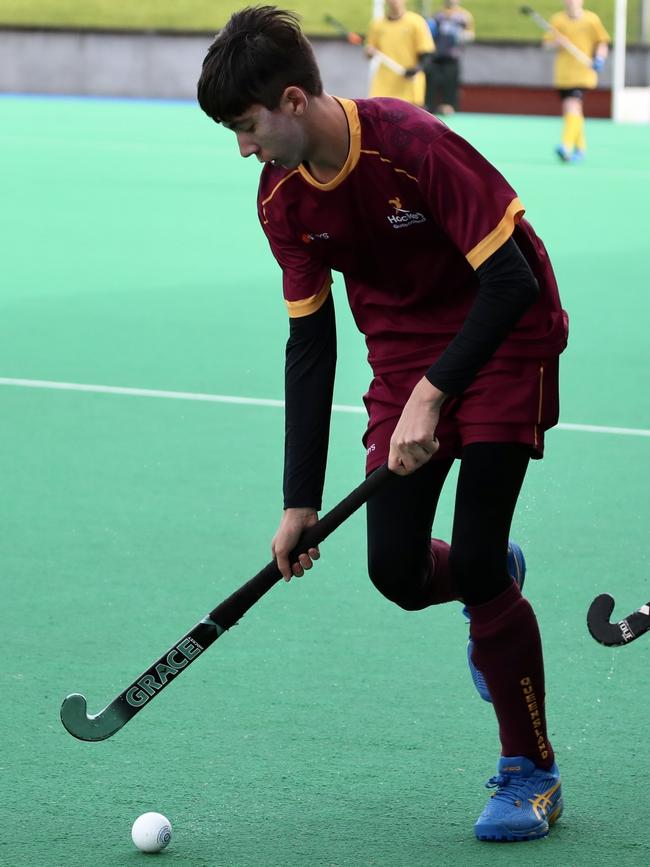 Sunshine Coast hockey talent Cameron Allinson at the U13s 2022 Hobart Australian Nationals. Picture: Click in Focus.