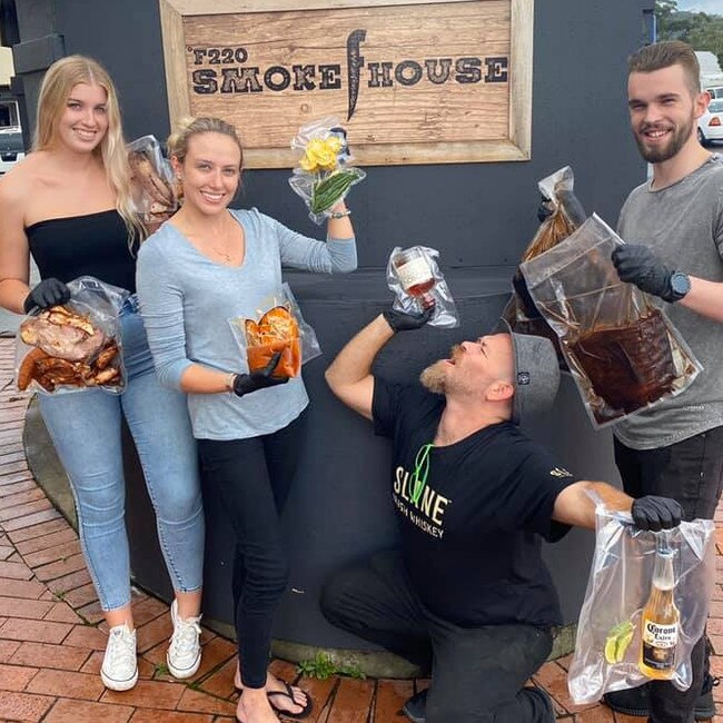 Logan Dent's F220 Smokehouse has been able to offer takeaway and home delivered meals and alcohol. Picture: supplied